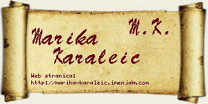 Marika Karaleić vizit kartica